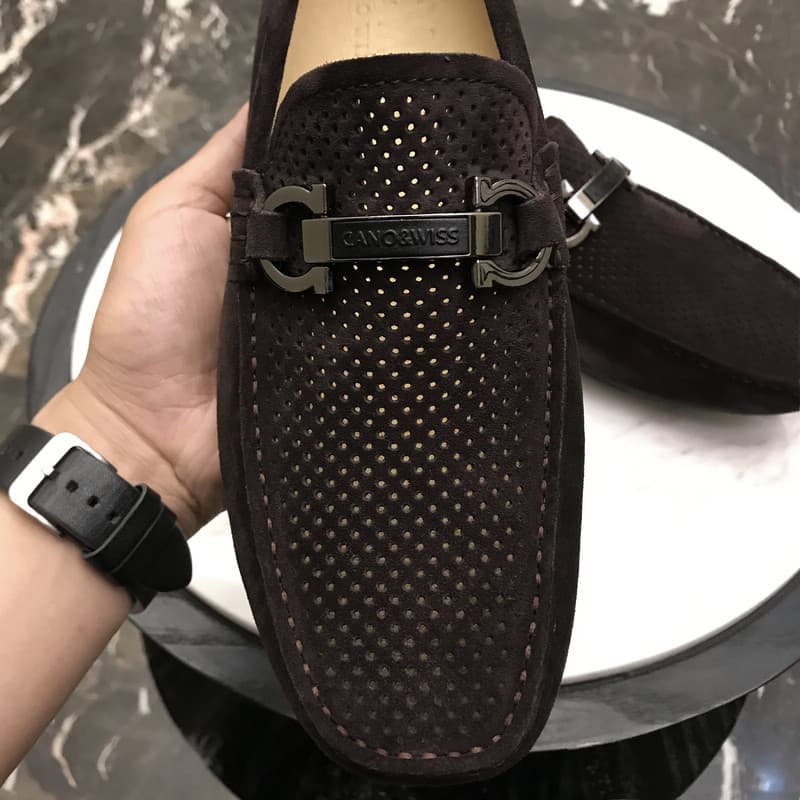 メンズローファービット 高級パンチングビットローファー