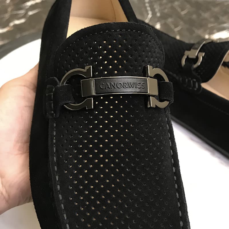 メンズローファービット 高級パンチングビットローファー