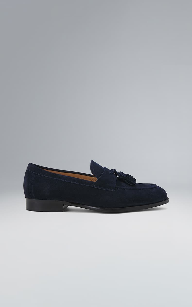 メンズローファー スエード 上質飾り房付き